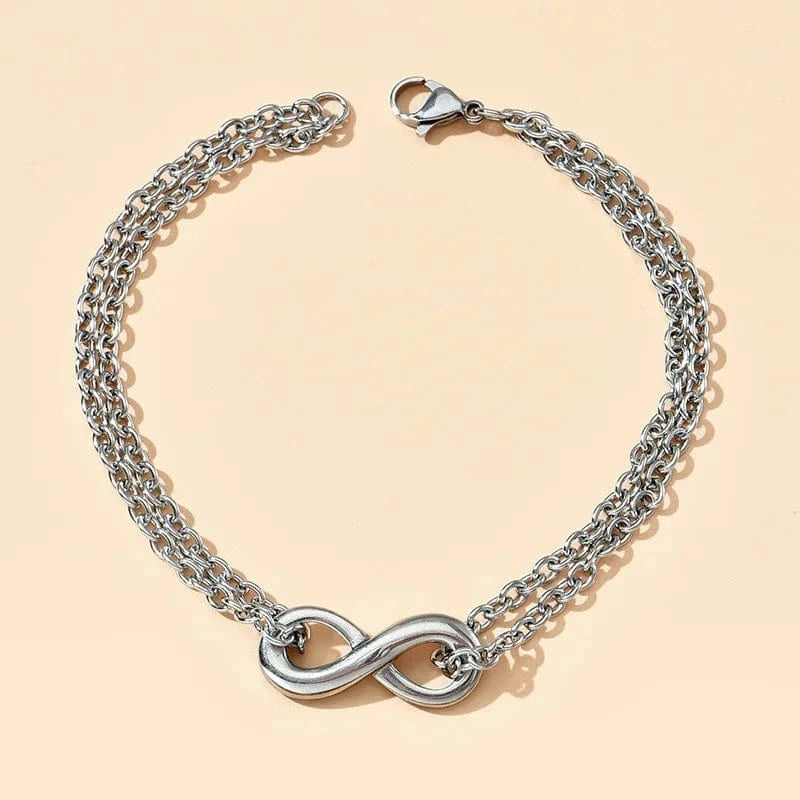 Trendy / silver Instagram Cold Style Digital Bracelet New Titanium Steel Bracelet Women's Minimalist Design Silver Bracelet