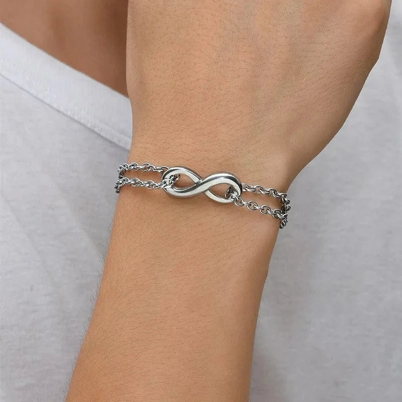 Trendy / silver Instagram Cold Style Digital Bracelet New Titanium Steel Bracelet Women's Minimalist Design Silver Bracelet