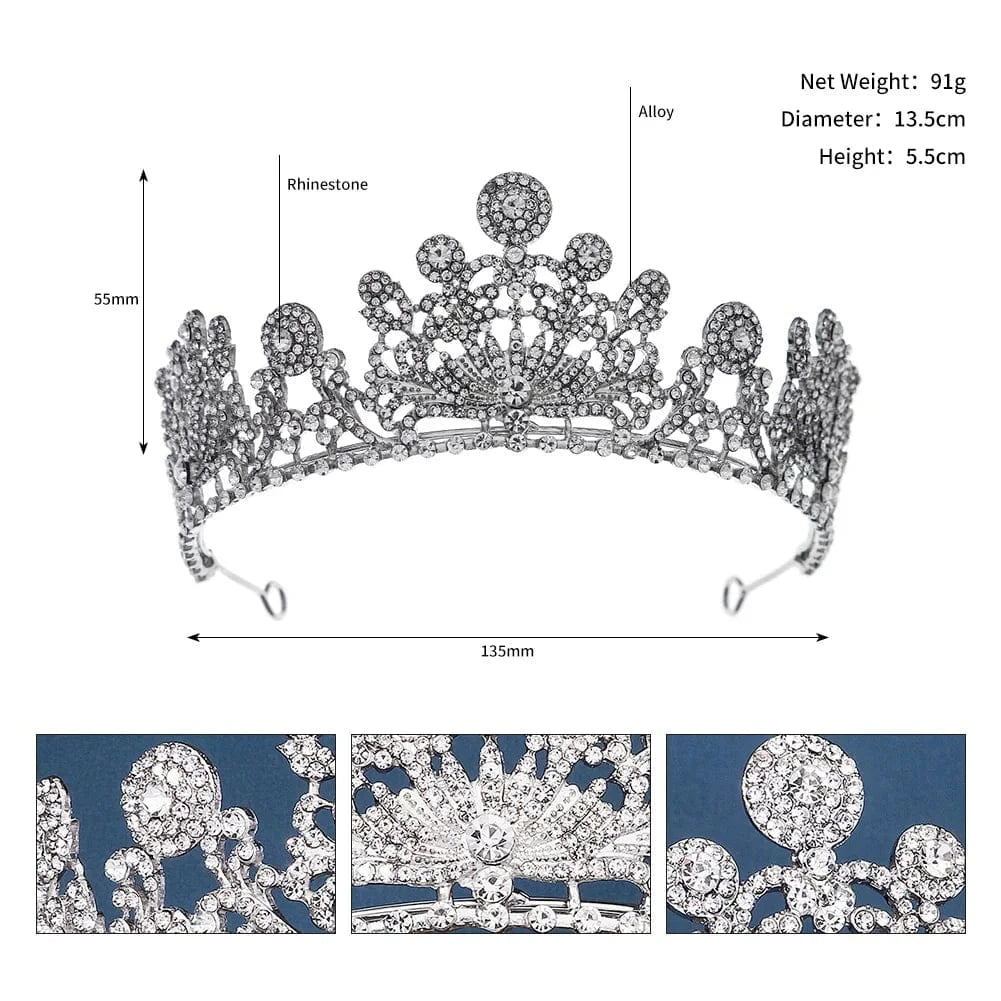 TS-J3054S Drop shipping Sparkle New Styles Wedding Bridal Rhinestone Crystal Silver Crown Tiaras for Queens Corona for bride
