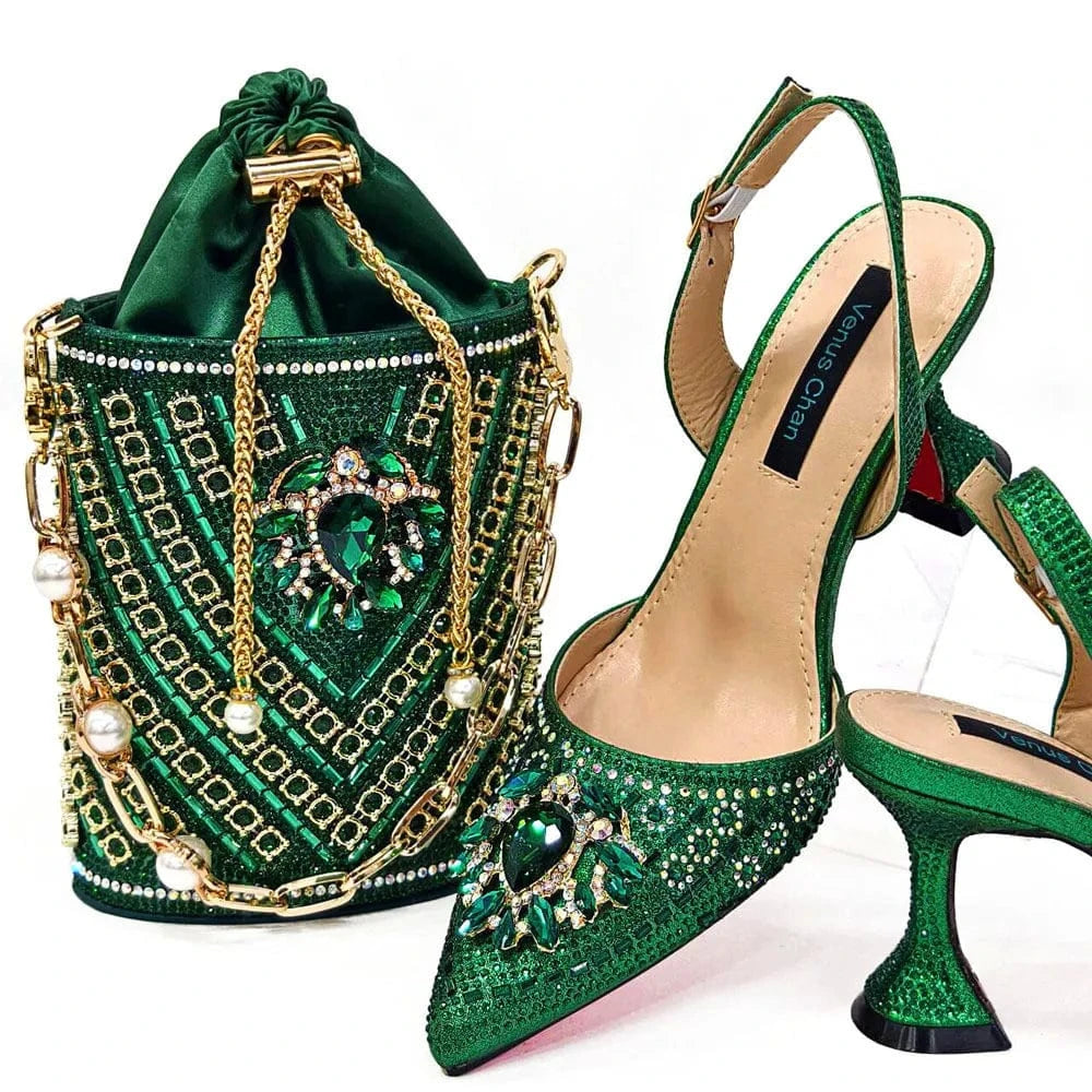 Turkey African Italian Luxury Fashion Party Ladies Shoes Set Women Matching Bag for Women
