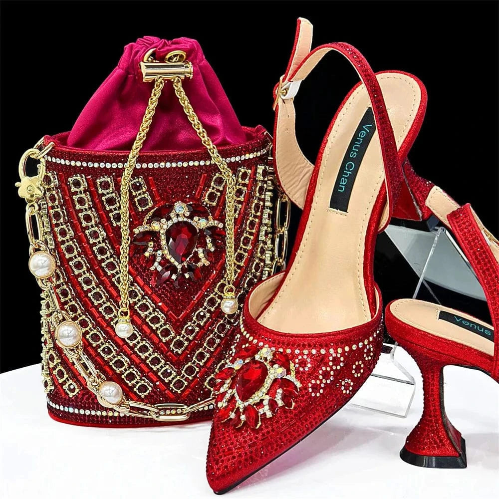 Turkey African Italian Luxury Fashion Party Ladies Shoes Set Women Matching Bag for Women