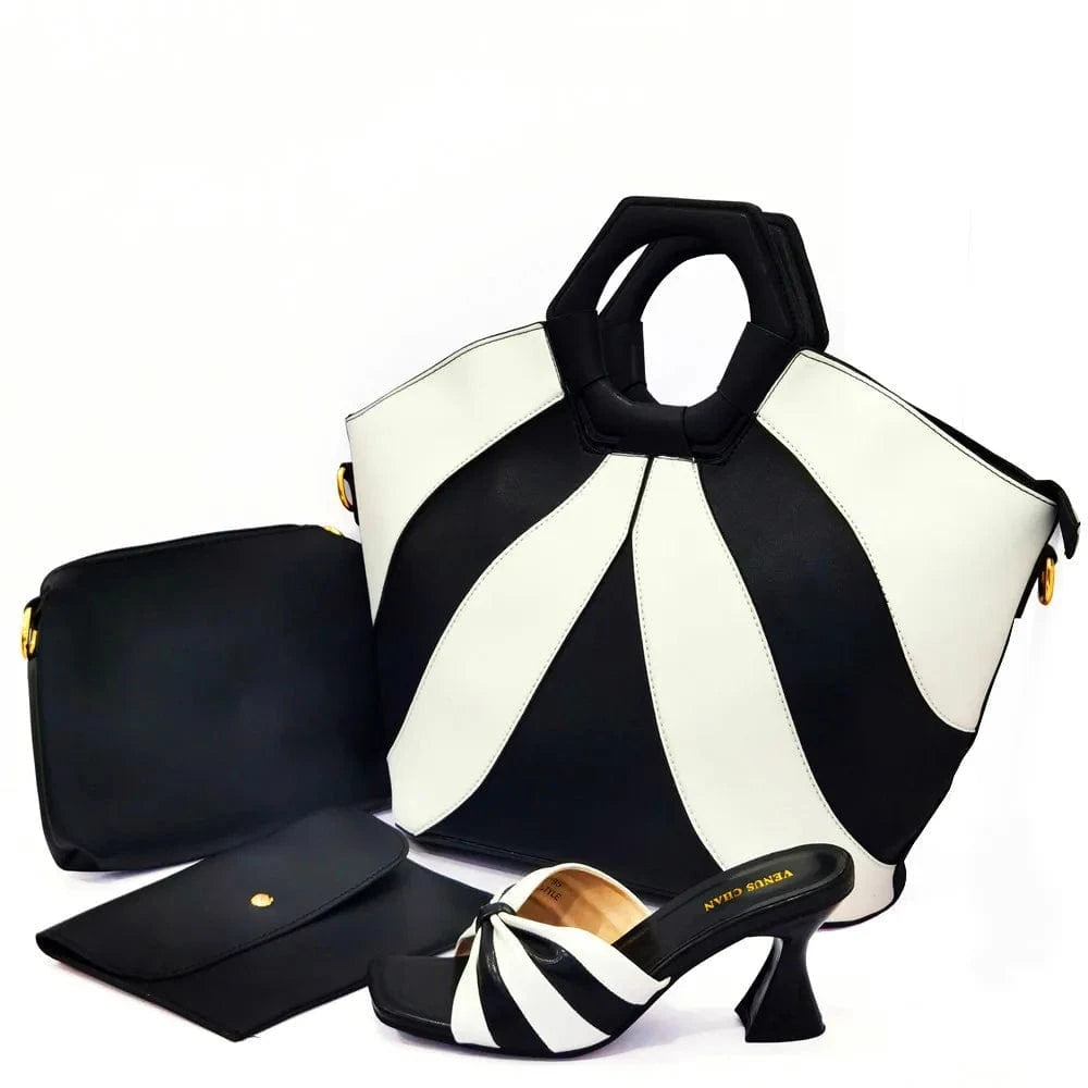 Turkey African Italian Women Ladies Matching Leather Handbag Shoes And Bag Shoes Set Bags Handbag Tote Leather Bag Fanny