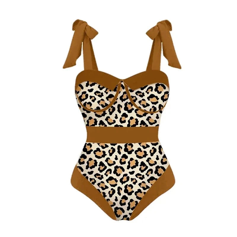 TW 2024 trajes de bano women custom swim skirt beach leopard push up vintage one piece swimsuit swimwear beachwear cover up