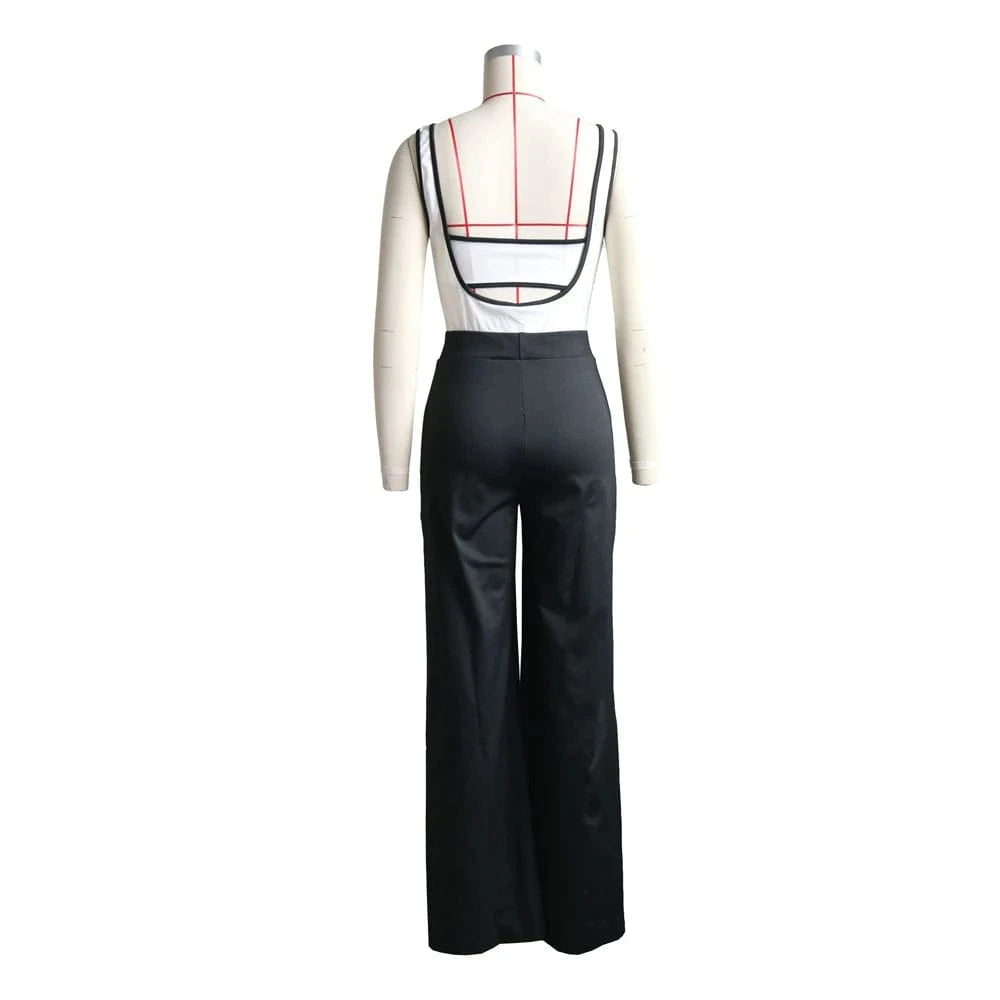 Two Piece Set Women Clothing Summer 2024 Casual Sexy Crop Top and Full Length Overall Pants Suits 2 Piece Jumpsuit Sets Outfit