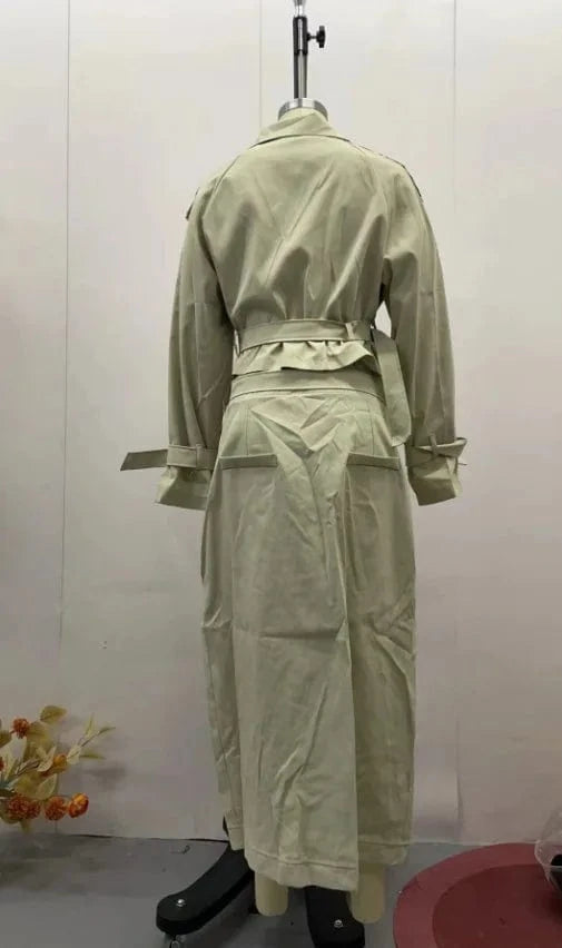Two Piece Set Women Dress Sets Belt Midi Skirts Cardigan Coats Suits A Line Loose Fit Casual Frock Skirt Office Lady Spring