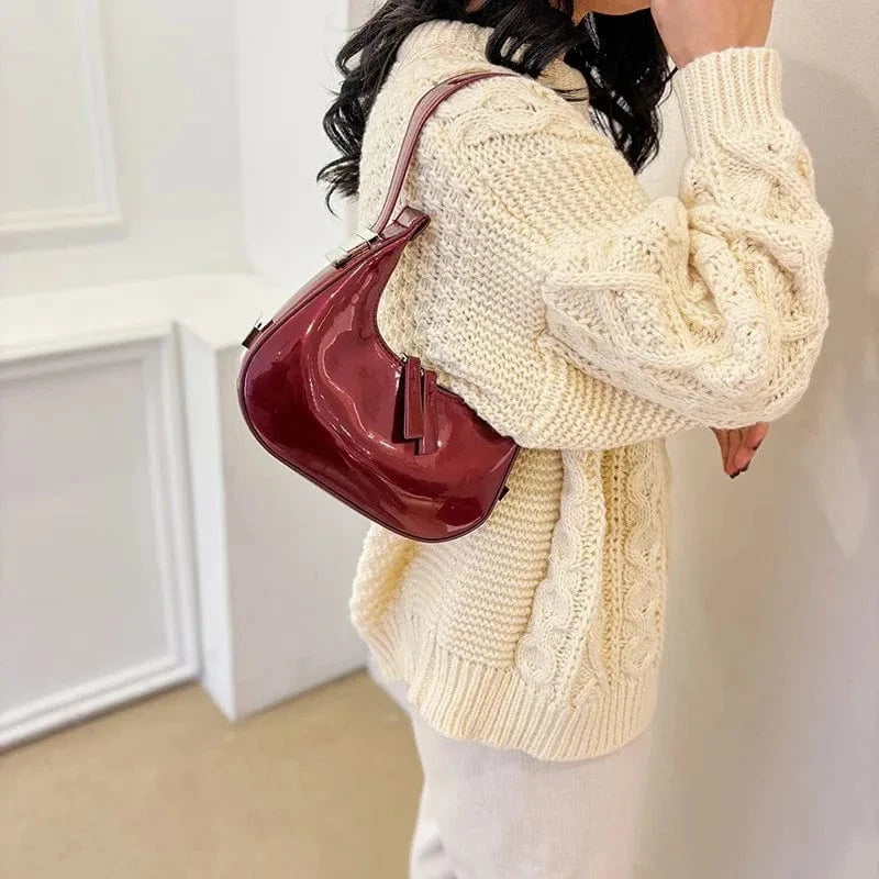 Underarm Women's Bag Bright color New Women's Portable Small Square Zipper Bag Single Shoulder Messenger Bag