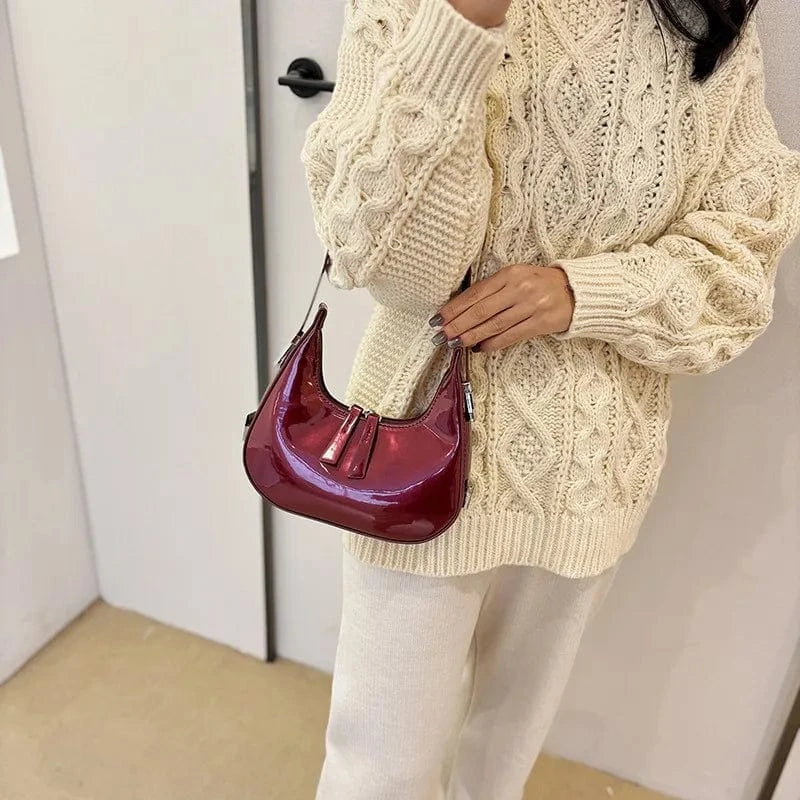 Underarm Women's Bag Bright color New Women's Portable Small Square Zipper Bag Single Shoulder Messenger Bag