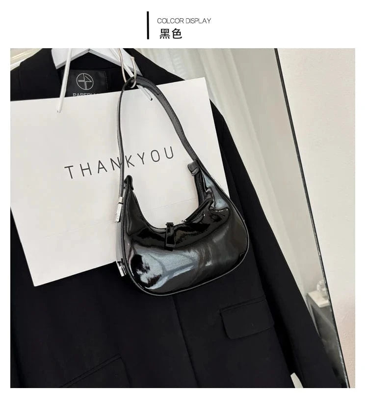 Underarm Women's Bag Bright color New Women's Portable Small Square Zipper Bag Single Shoulder Messenger Bag