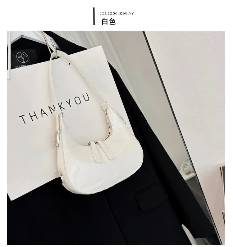Underarm Women's Bag Bright color New Women's Portable Small Square Zipper Bag Single Shoulder Messenger Bag