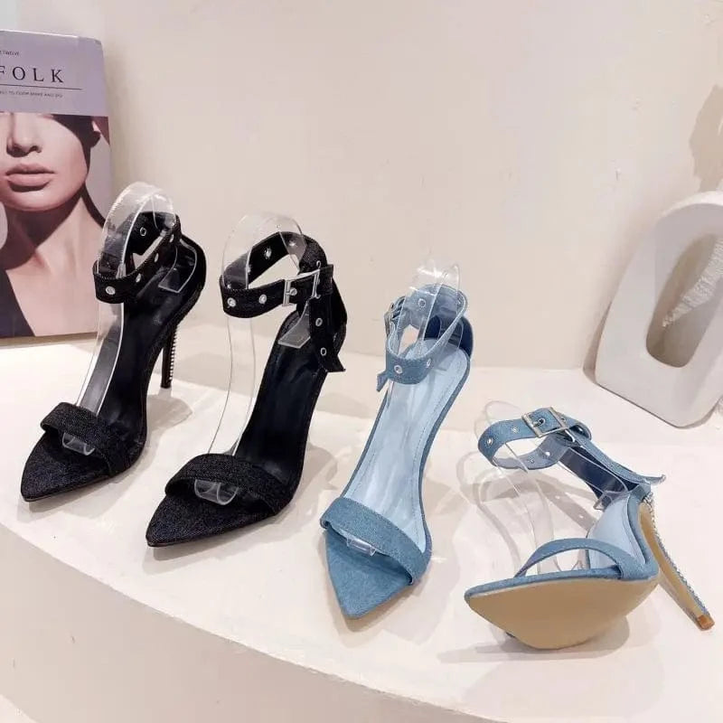 Unique New Fashion Talons Square Toe Female Shoes 2024 Heels for summers