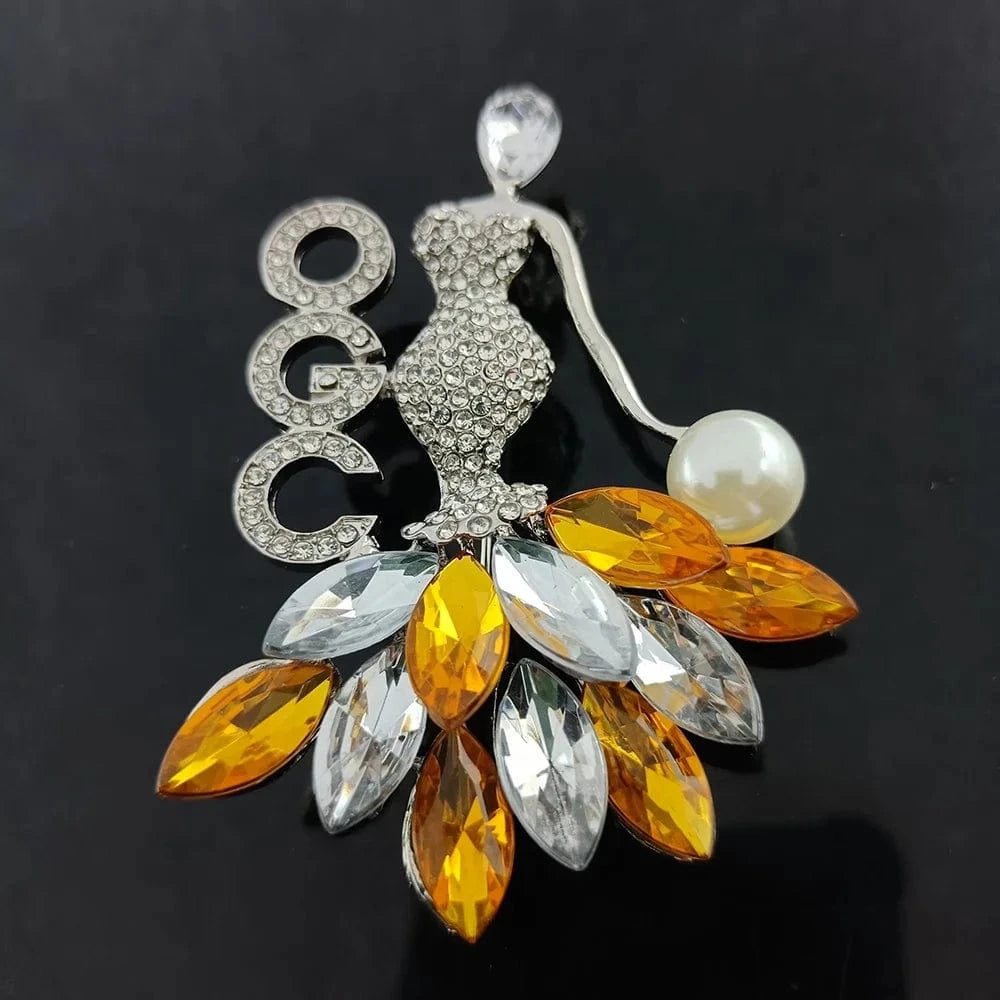 university society Girl Dress Gold Red Eta Phi Beta Lady Girl Red Rhinestone TLOD Dress Sorority Brooches Gamma Phi Delta