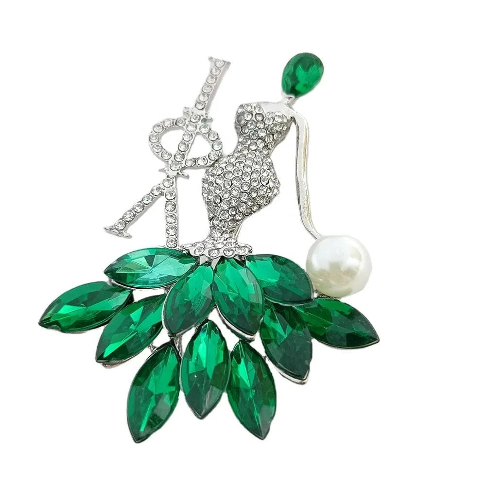 university society Girl Dress Gold Red Eta Phi Beta Lady Girl Red Rhinestone TLOD Dress Sorority Brooches Gamma Phi Delta