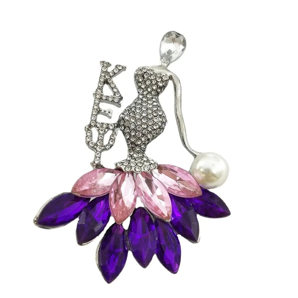 university society Girl Dress Gold Red Eta Phi Beta Lady Girl Red Rhinestone TLOD Dress Sorority Brooches Gamma Phi Delta