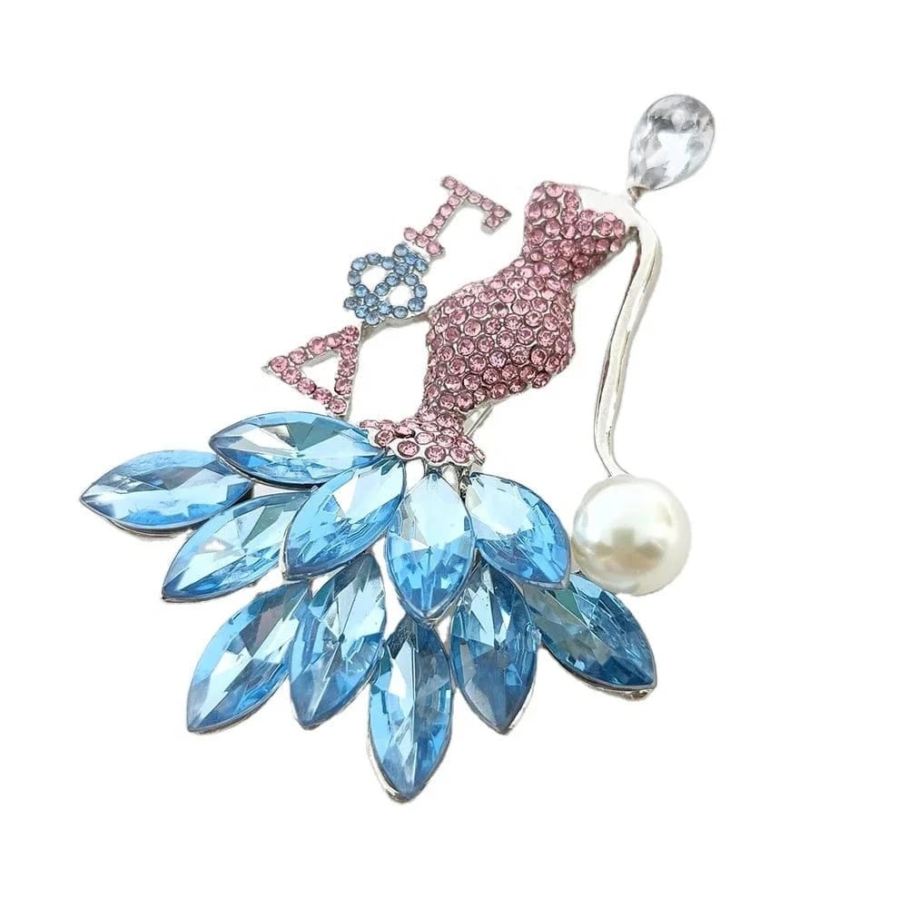 university society Girl Dress Gold Red Eta Phi Beta Lady Girl Red Rhinestone TLOD Dress Sorority Brooches Gamma Phi Delta