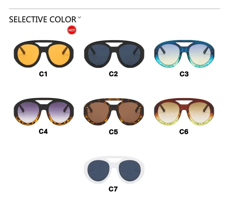 UNOC 2024 Fashion Retro Sunglasses Classic Double Top Frog Unisex Big Frame Sunglasses