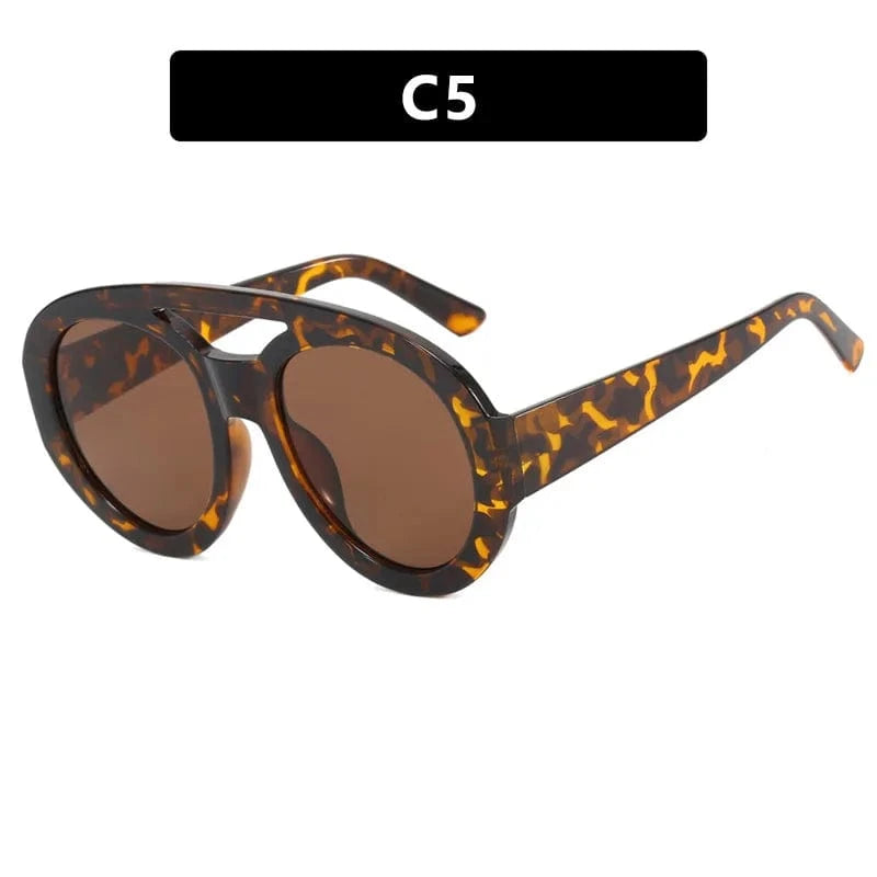 UNOC 2024 Fashion Retro Sunglasses Classic Double Top Frog Unisex Big Frame Sunglasses