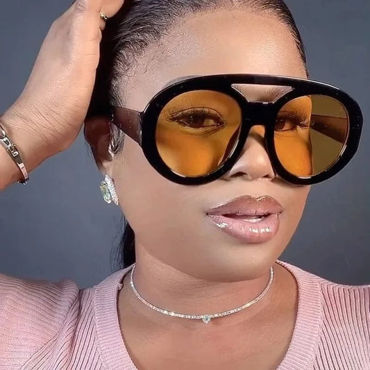 UNOC 2024 Fashion Retro Sunglasses Classic Double Top Frog Unisex Big Frame Sunglasses