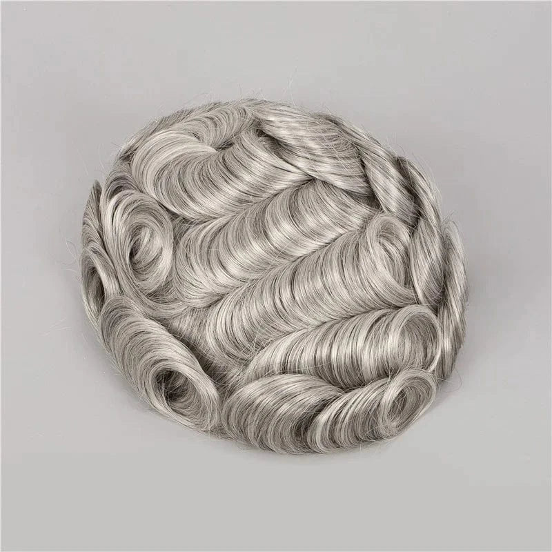 V Loop Hand Made Natural Human Hair Toupee Replacement Unit 8x10inch Loop Injected Super Thin Skin Base Toupee For Men