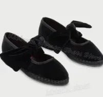 Velvet Bows Pumps Knots Solid Color Slip - On Round Toe Flat with Novelty Fashion Luxury Elegant Comfortable Sexy Women Shoes New - SN Wigs & More
