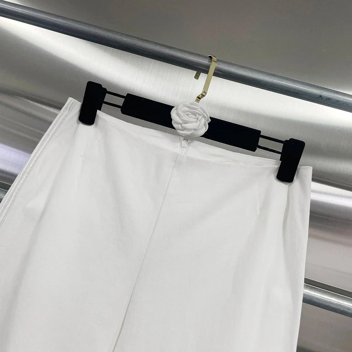 VGH Casual Two Piece Sets for Women O Neck Sleeveless Vest Hollow Out High Wasit Holiday Style Wide Leg Trousers Suit Female New