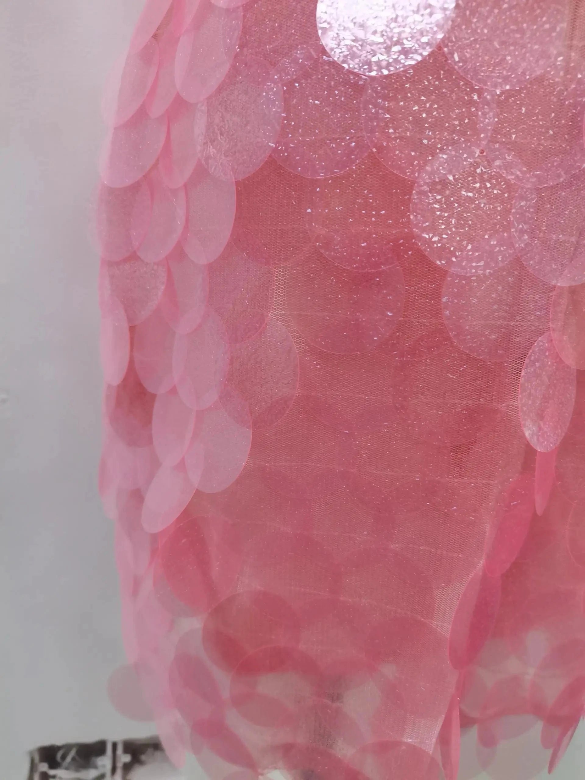 VGH Sexy Patchwork Sequined Camisole Dress for Women O Neck Sleeveless Spliced Crisscross Bandage Backless Mini Dresses Female