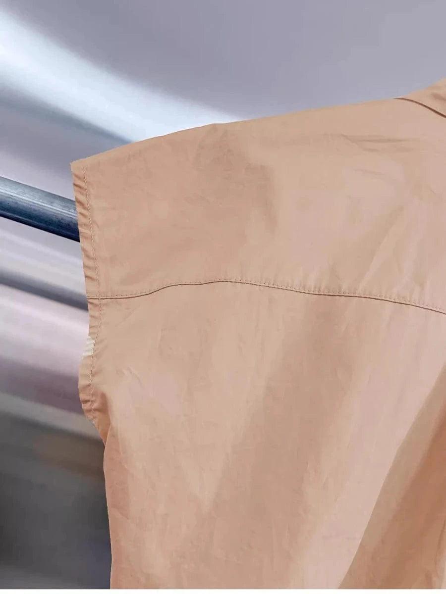 VGH Solid Embroidery Design Two Piece Sets for Women Lapel Sleeveless Top High Wasit Spliced Hollow Out A Line Skirt Suit Female