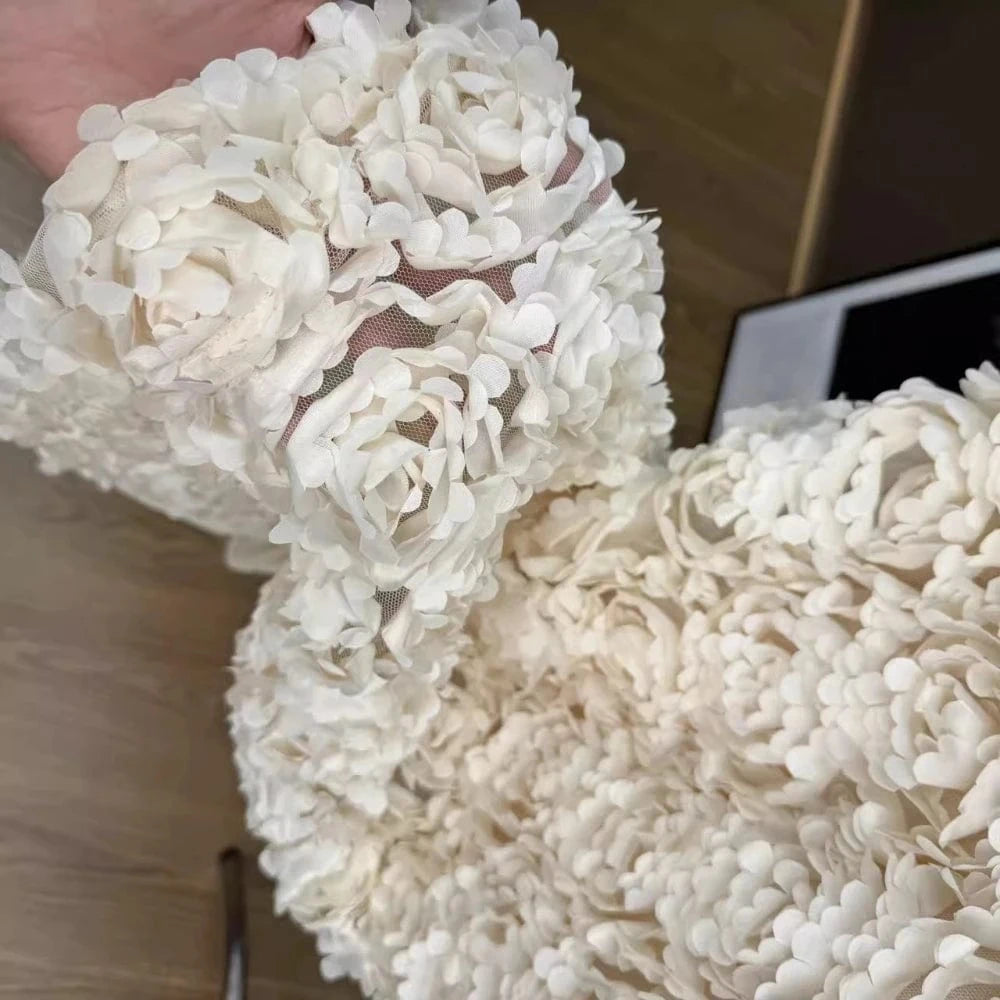 VGH Spliced 3D Rose Sexy Evening Dress for Women V Neck Sleeveless High Waist Backless Luxury Ceremony Long Dresses Female New