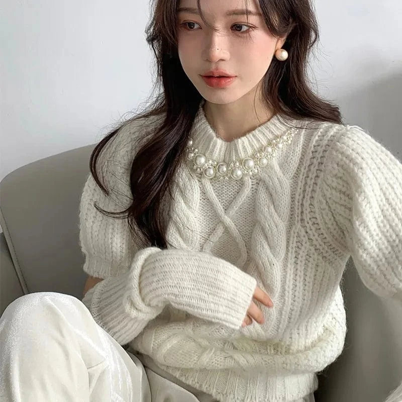 Vietnam Cambodia Thailand Malaysia Indonesia Philippines new round neck long sleeve nailed bead women's pullover sweater