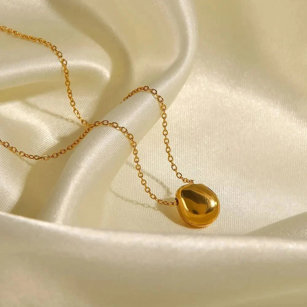vintage / 18inches / N2424 N2424 Vintage Jewelry Stainless Steel Link Chain Pearl Necklace Irregular Pendant Paved White Pearl Necklace