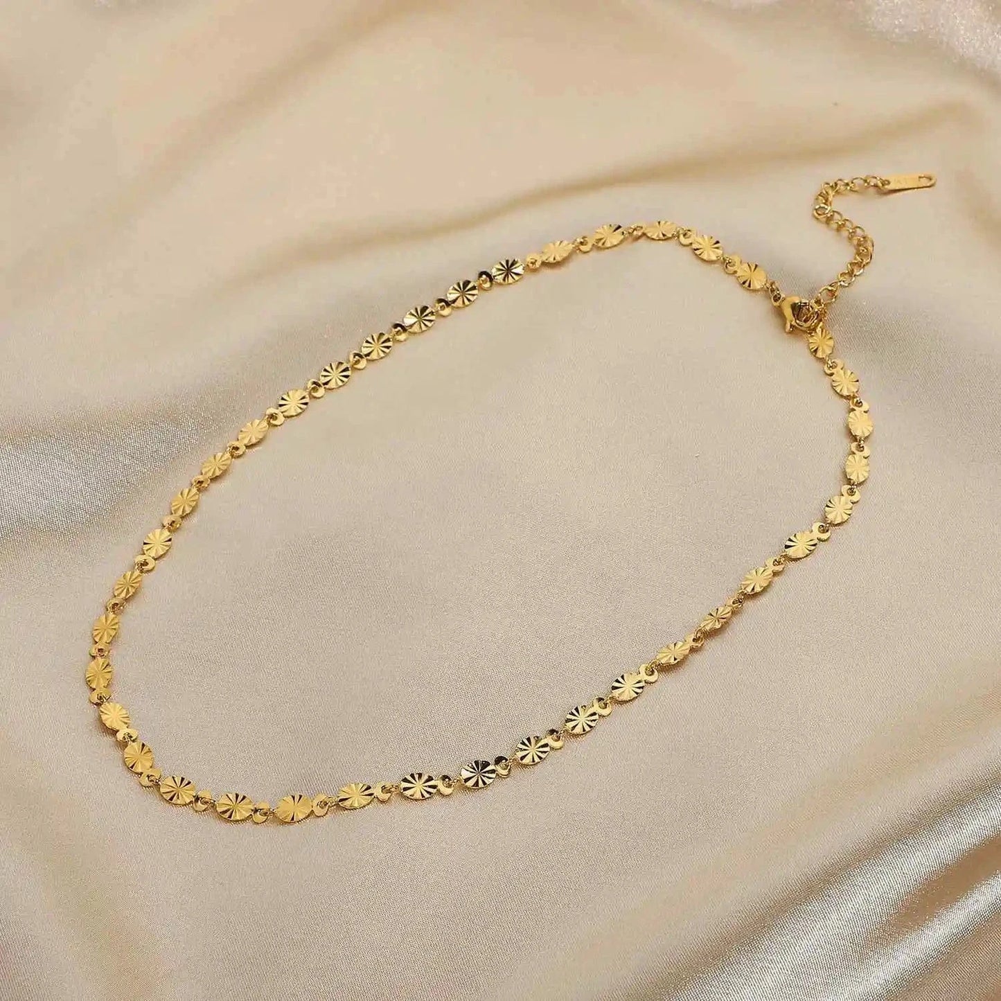 vintage / 18inches / N2531 N2531 Vintage Oval Chain Necklace Daily Jewelry 18K Gold Plated Stainless Steel Oval Chain Choker Necklace for Girl
