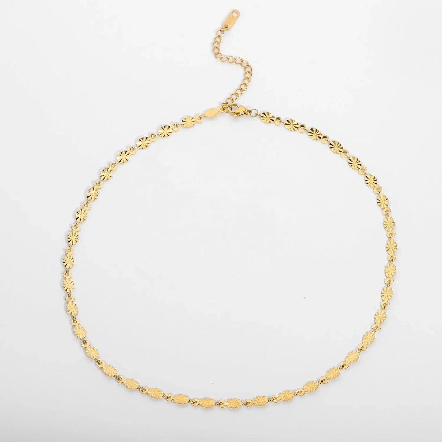 vintage / 18inches / N2531 N2531 Vintage Oval Chain Necklace Daily Jewelry 18K Gold Plated Stainless Steel Oval Chain Choker Necklace for Girl