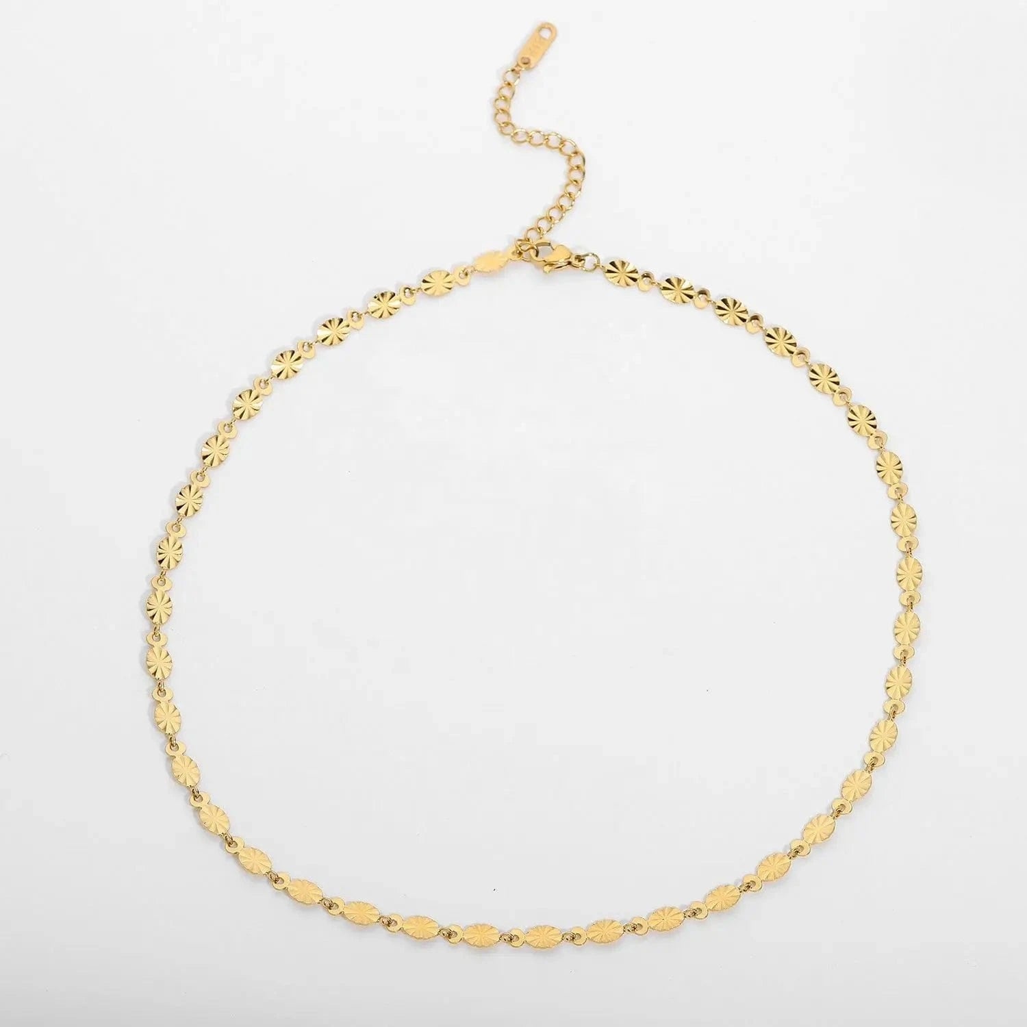 vintage / 18inches / N2531 N2531 Vintage Oval Chain Necklace Daily Jewelry 18K Gold Plated Stainless Steel Oval Chain Choker Necklace for Girl