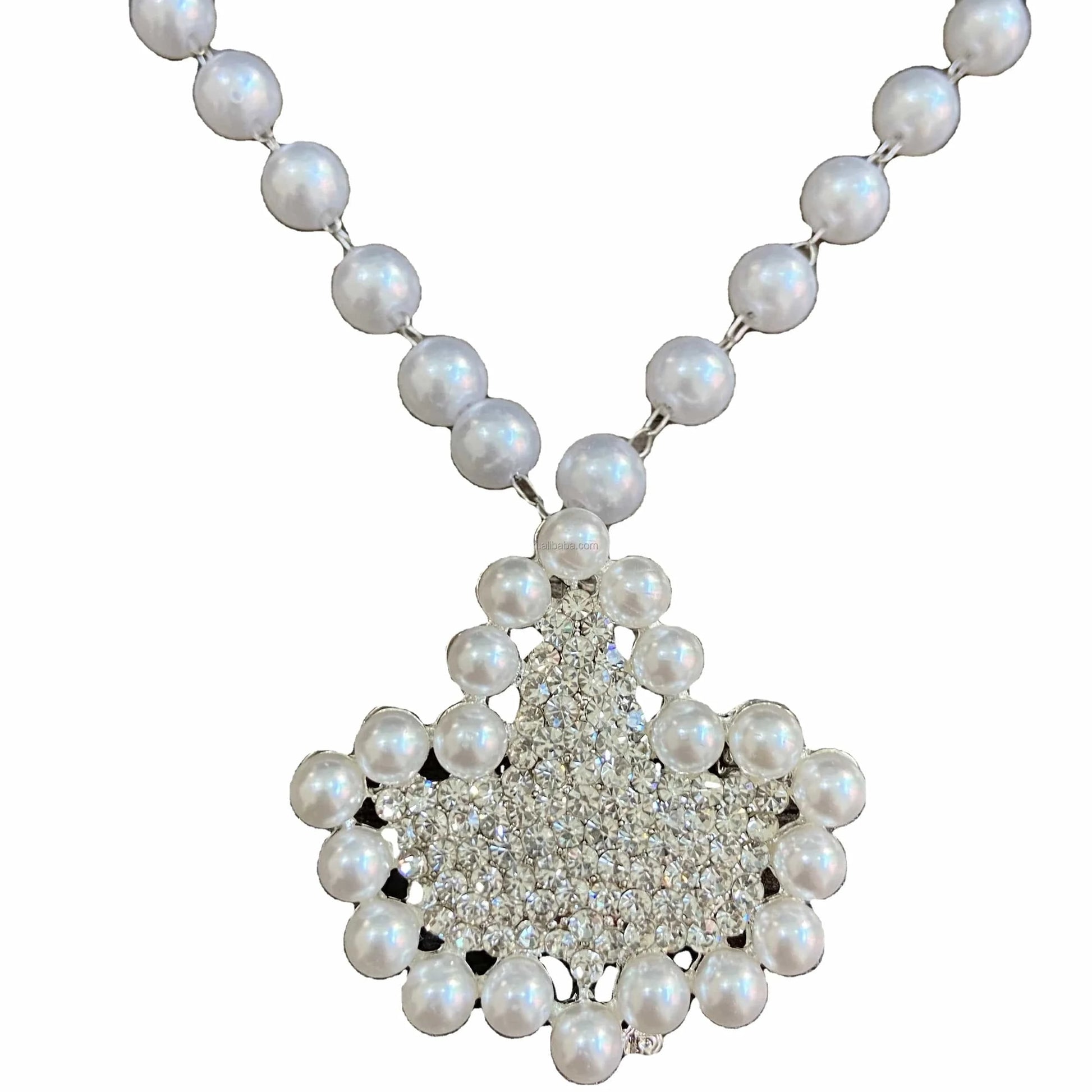 vintage / 20inches / 45cm Pearl Chain Alpha Kappa A Necklace Sorority Paraphernalia Gift Rhinestone Brooch Sparkling Faux Pearl Brooch Pin Jewelry