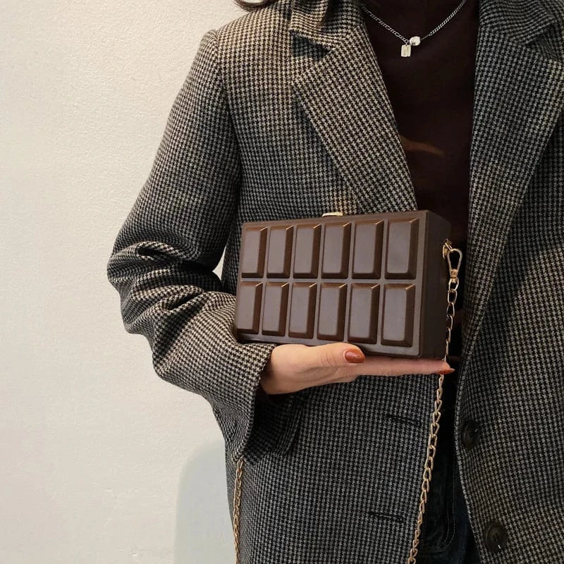 Vintage Box Shape Chains Crossbody Bags for Women Small Square Clutch Handbags Purses