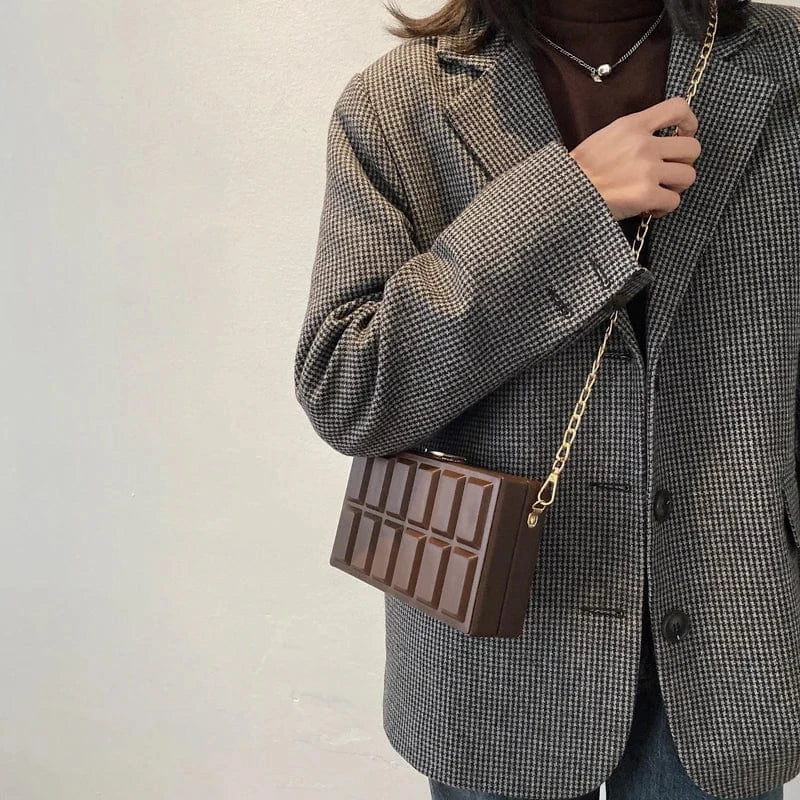 Vintage Box Shape Chains Crossbody Bags for Women Small Square Clutch Handbags Purses