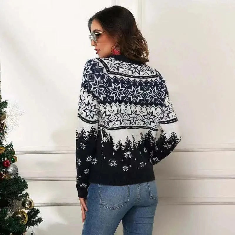 Vintage Female New Year Knitted Funny Sweater Pullover Wholesaler Custom Christmas Sweater