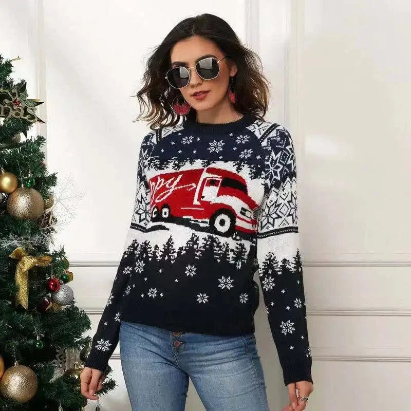 Vintage Female New Year Knitted Funny Sweater Pullover Wholesaler Custom Christmas Sweater