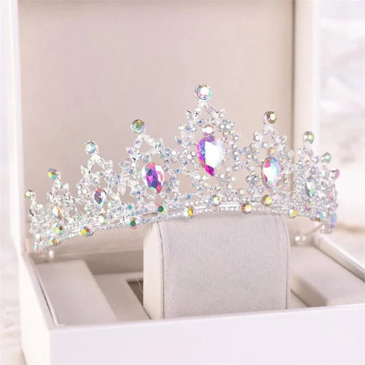 Vintage Gold Wedding Baroque Rhinestone Crystal Crown Queen Tiara Prom Party Bridal Hair Accessories Jewelry