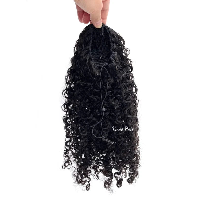 VMAE 100g Raw Cuticle Aligned Remy Virgin Afro Kinky Curly Wrap Around Ponytails Drawstring Ponytail Human Hair Extensions
