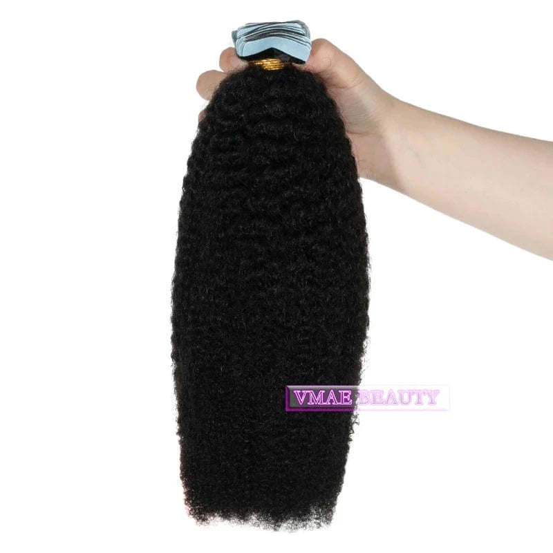 Vmae 100g Remy Raw 3A 4A 4B 4C Cambodian Deep Afro Kinky Curly Tape In Hair Extensions Human Hair