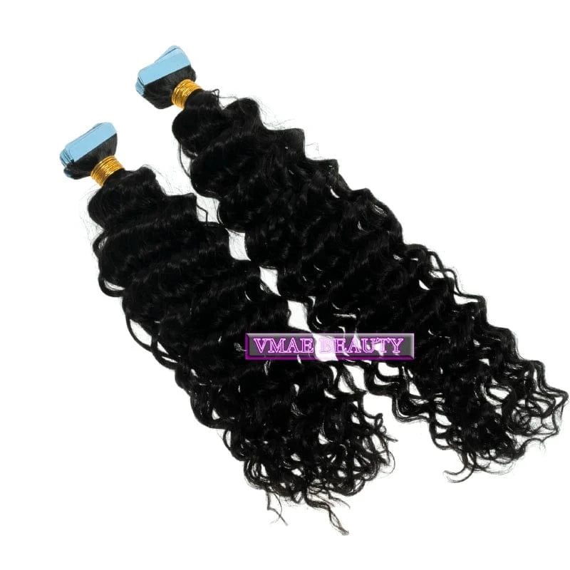 Vmae 100g Remy Raw 3A 4A 4B 4C Cambodian Deep Afro Kinky Curly Tape In Hair Extensions Human Hair