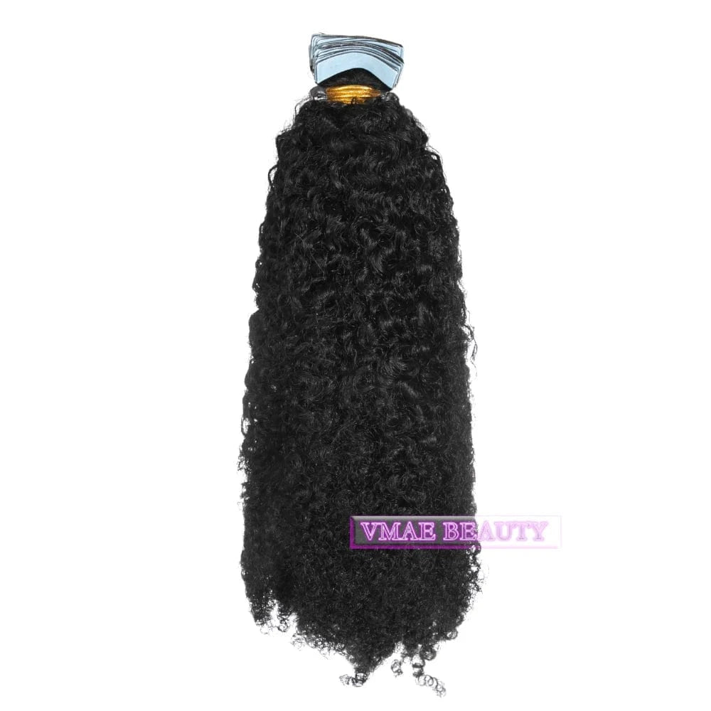 Vmae 100g Remy Raw 3A 4A 4B 4C Cambodian Deep Afro Kinky Curly Tape In Hair Extensions Human Hair