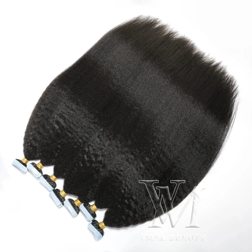 Vmae 100g Remy Raw 3A 4A 4B 4C Cambodian Deep Afro Kinky Curly Tape In Hair Extensions Human Hair