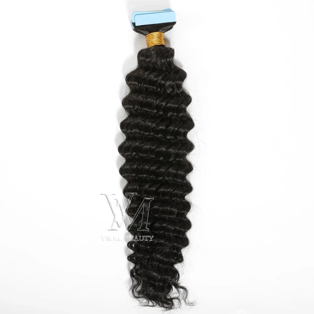 Vmae 100g Remy Raw 3A 4A 4B 4C Cambodian Deep Afro Kinky Curly Tape In Hair Extensions Human Hair