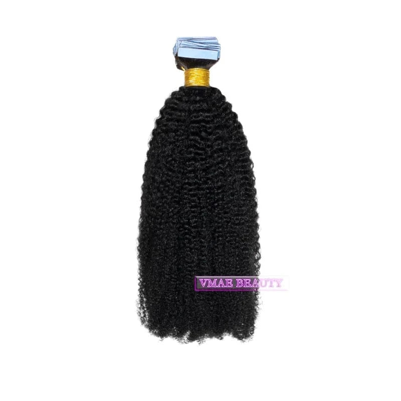Vmae 100g Remy Raw 3A 4A 4B 4C Cambodian Deep Afro Kinky Curly Tape In Hair Extensions Human Hair