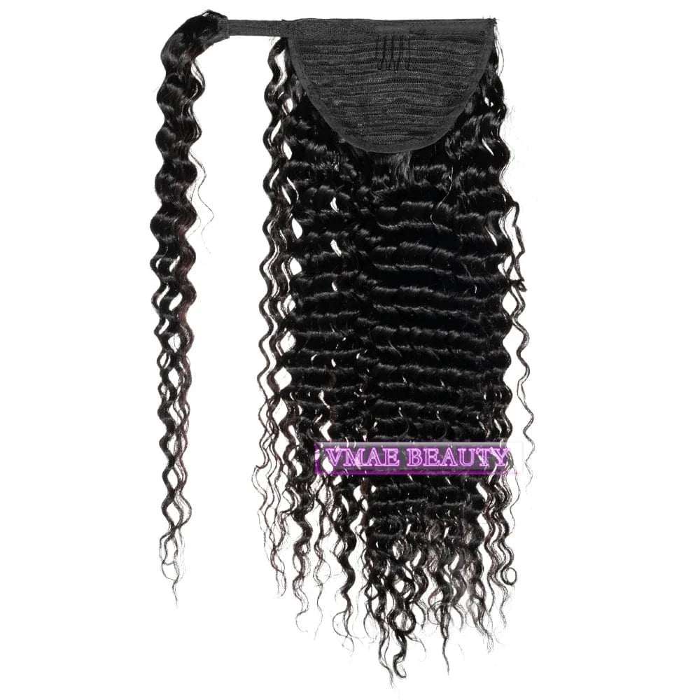 VMAE 100g Virgin 3A 3B 4C Afro Kinky Curly Raw Cuticle Aligned Wrap Around Ponytails Drawstring Ponytail Human Hair Extensions
