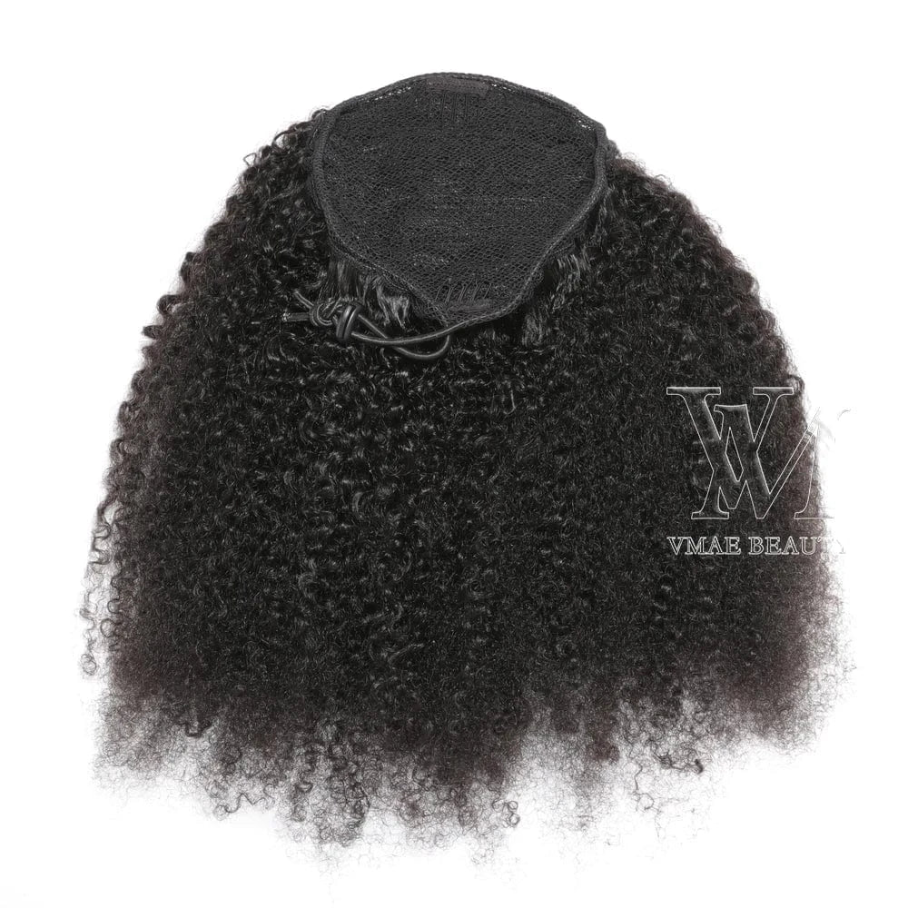 VMAE 100g Virgin 3A 3B 4C Curly Raw Cuticle Aligned Human Hair Extensions Ponytail Afro Kinky Puff Drawstring Ponytails