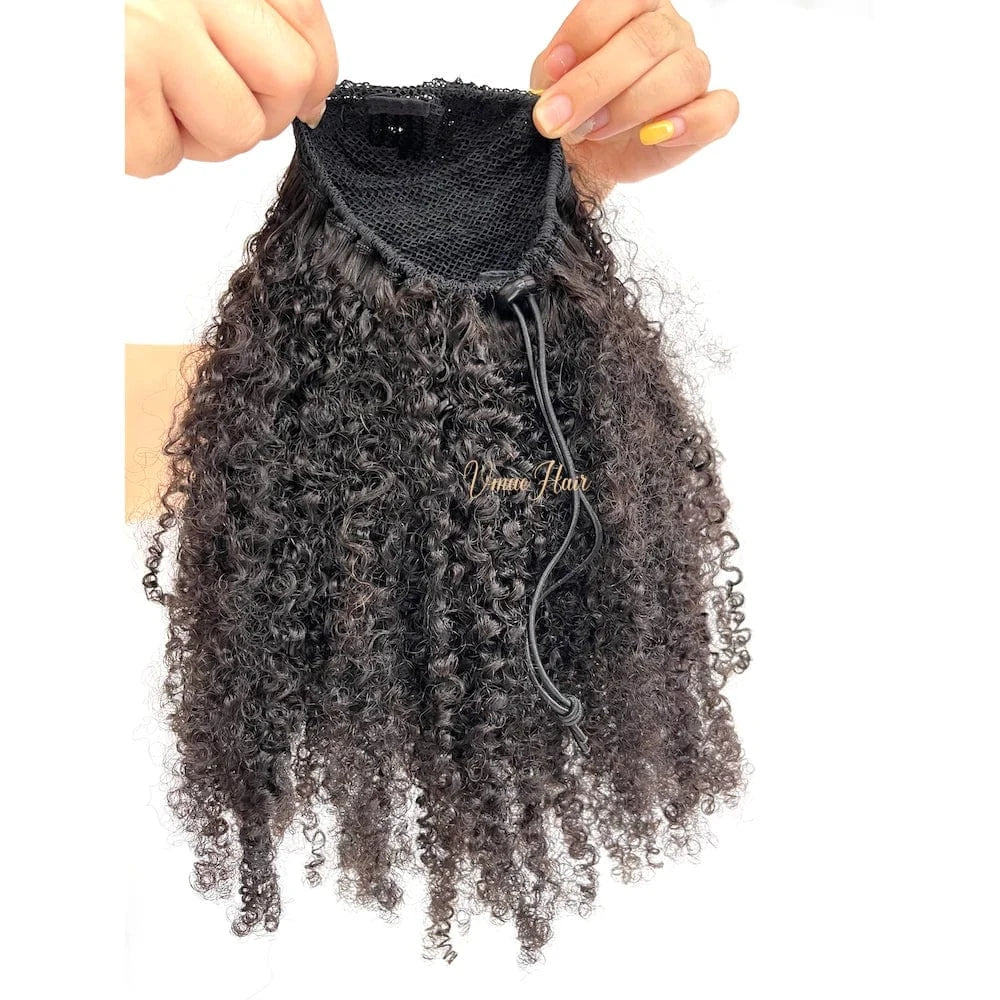 VMAE 100g Virgin Raw Cuticle Aligned Afro Kinky Curly Ponytails Wrap Around Drawstring Ponytail Human Hair Extensions