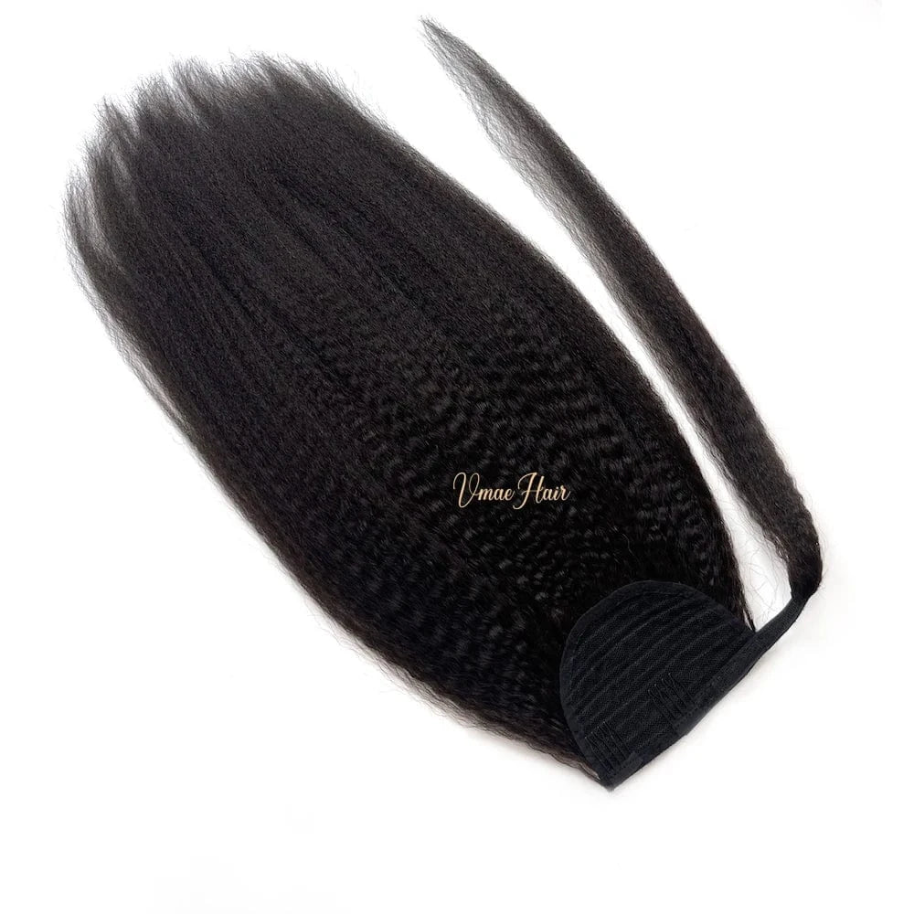 VMAE 100g Virgin Raw Cuticle Aligned Afro Kinky Curly Ponytails Wrap Around Drawstring Ponytail Human Hair Extensions