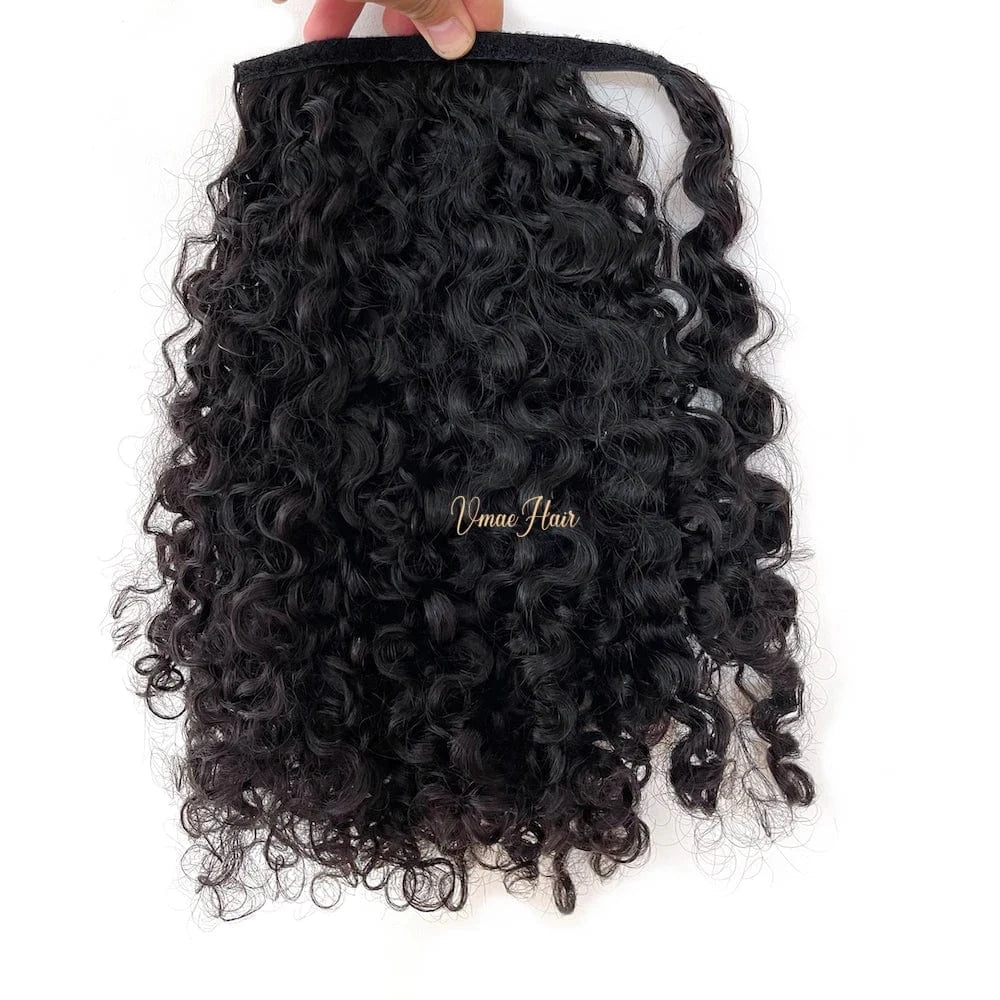 VMAE 100g Virgin Raw Cuticle Aligned Afro Kinky Curly Ponytails Wrap Around Drawstring Ponytail Human Hair Extensions